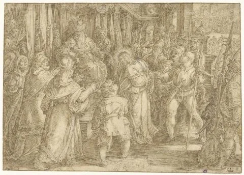 Jan van der Straet, Christus voor Pilatus