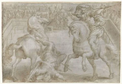 Jan van der Straet, Giovanni de Medici in een steekspel