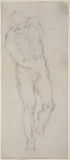 Michelangelo Buonarotti, Male Nude [recto]