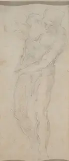 Michelangelo Buonarotti, Male Nude [verso]