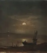 Johann Friedrich Boeck, Full moon night at the Baltic Sea