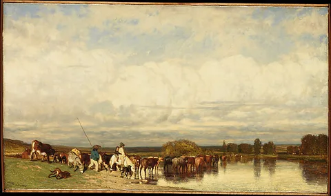 Jules Louis Dupré, Cows Crossing a Ford