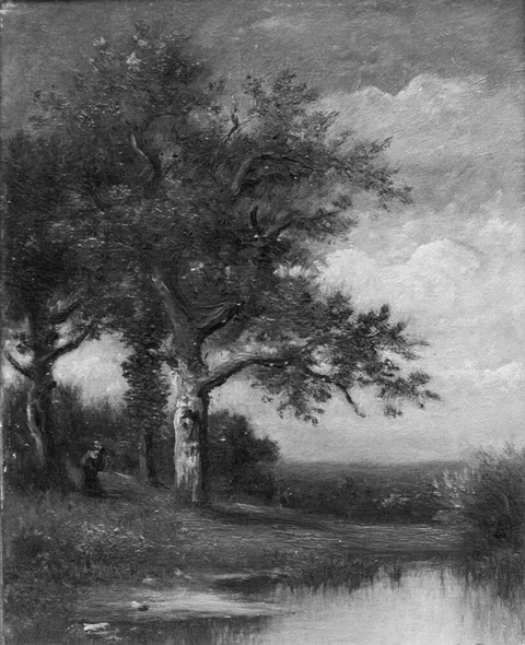 Jules Louis Dupré, Landscape with Oaks