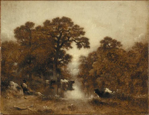 Jules Louis Dupré, Cows at a Watering Pool