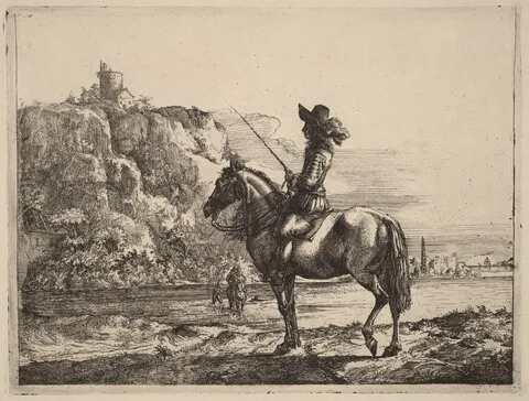 Jakob Duck, River Landscape with Horseman