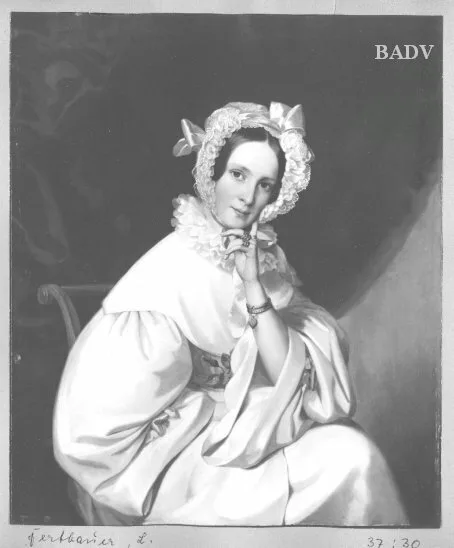 Leopold Fertbauer, young lady in a white dress