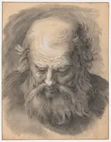 circle of Abraham Bloemaert, Study of the Head of a Bearded Man