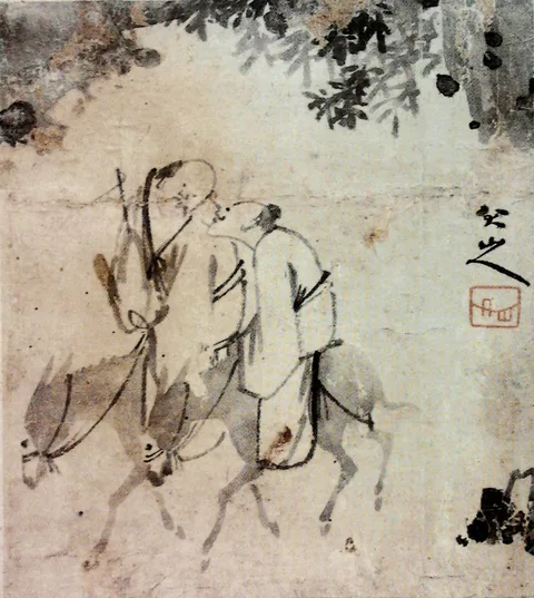 Zhu Da, Travellers on donkeys.