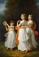 Joseph Stieler, Portrait of the youngest daughters of Maximilian I of Bavaria (Sophie, Marie, and Ludovika)