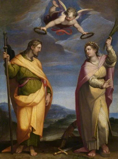Orazio Samacchini, Saint James Major and Saint Catherine of Alexandria