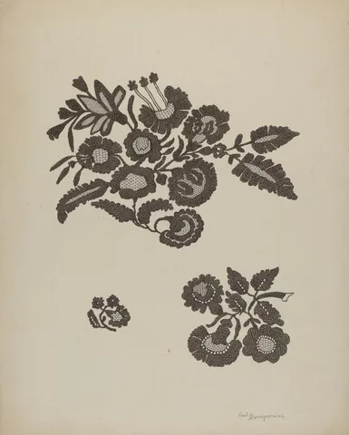 Carl Buergerniss, Embroidered Flower Motif