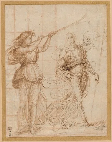 Fra Bartolomeo, One Angel Blowing a Trumpet, and Another Holding a Standard
