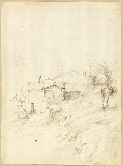 Fra Bartolomeo, Monastery on the Slope of a Rocky Hill