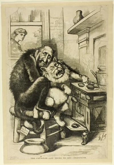 Thomas Nast, The Cat's-Paw, Any Thing to Get Chestnuts