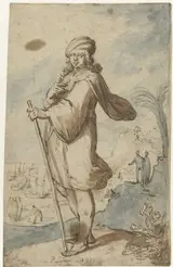 Pieter Lastman, Standing Figure with a Turban, Seen from the Side