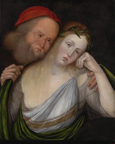 Jacopo de' Barbari, An Old Man and a Young Woman (The Nymph Agapes and Her Old Husband)