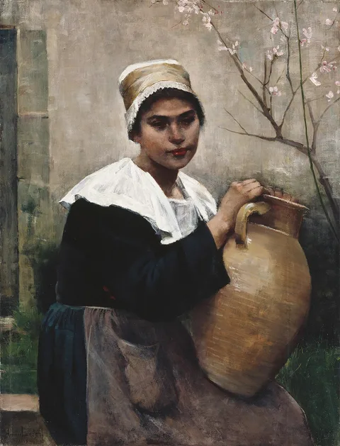 Amélie Lundahl, Breton Girl Holding a Jar