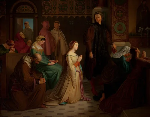 Josef Mánes, Meeting of Petrarch and Laura in Avignon in the Year 1327