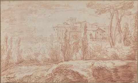 François Lemoyne, An Italian Walled Town Seen through Trees