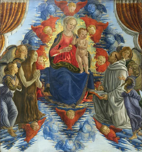 Francesco Botticini, Madonna and Child with St. Mary Magdalene, St. Bernard, Angels, Cherubim and Seraphim