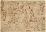 Perino del Vaga, Figure Studies [recto]