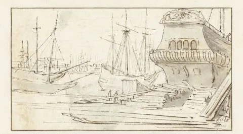 Jan de Bray, View of a Shipyard in Amsterdam