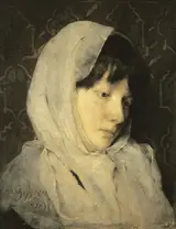 Simon Hollósy, Head of a Girl in Kerchief