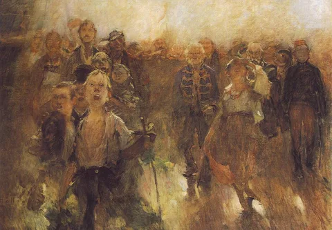 Simon Hollósy, "The Rákóczi-March" (Study)