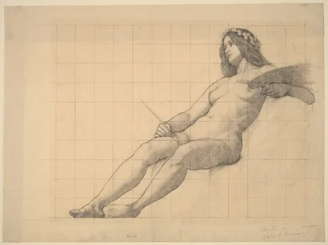 Kenyon Cox, Reclining Female Nude Study for "Painting"