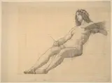Kenyon Cox, Reclining Female Nude Study for "Painting"