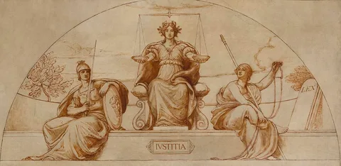 Kenyon Cox, Cartoon for mural of Minnesota State Capital, "Institute of Justice"