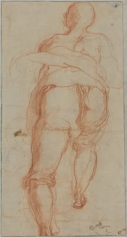 Taddeo Zuccari, A Man Seen from Behind [verso]