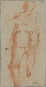 Taddeo Zuccari, A Man Seen from Behind [verso]