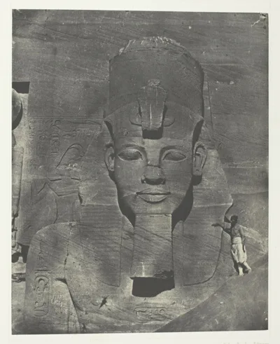 Maxime Du Camp, Ibsamboul, Colosse Médial (Enfoui) du Spéos de Phrè Nubie, Palestine et Syrie, plate 106 from the album "Egypte, Nubie, Palestine et Syrie" (1852)