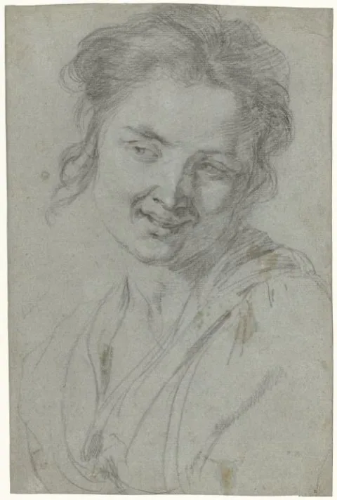 Johann Liss, Studie van een lachende vrouw
