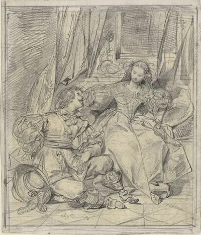 Eugène Devéria, Lady and Cavalier