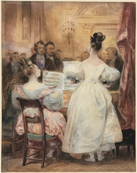 Eugène Devéria, A Concert:  Laura Devéria Singing
