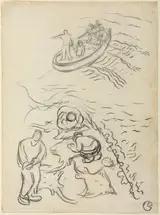 Georges Lacombe, Study for "The Fishermen" with Men Emptying the Nets (Etude pour "Les Pêcheurs" et hommes vidant des raies)