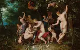 Hendrick van Balen the Elder, Nymphs filling the horn of plenty