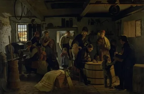 Christen Dalsgaard, The Bailiff Calls on a Poor Cooper in Salling