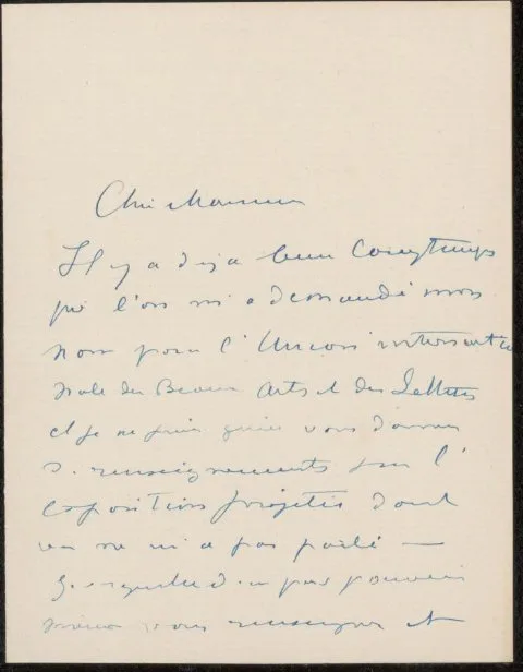 Charles Cottet, Brief aan Philip Zilcken