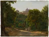 Christian Frederik Ferdinand Thøming, Landscape with Santa Maria Assunta in Ariccia