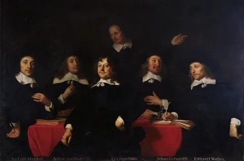 Jacob van Loo, Group portrait of the regents of the Aalmoezeniers, Arm- and Werkhuis in Haarlem, 1659