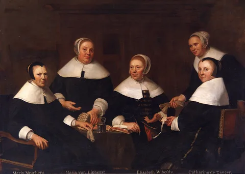 Jacob van Loo, Group portrait of the regentesses of the Aalmoezeniers-, Arm- en Werkhuis, Haarlem