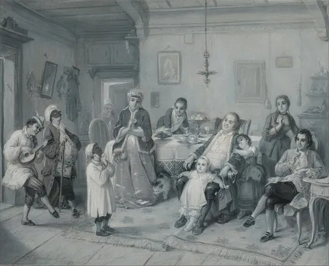 Moritz Daniel Oppenheim, Purim (Feast of Esther) (Das Purim-Fest)