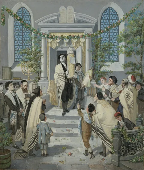 Moritz Daniel Oppenheim, Shavuot (Pentecost) (Das Wochen- oder Pfingst-Fest)