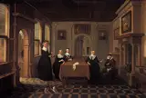 Bartholomeus van Bassen, Five ladies in an interior