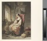 Nicaise de Keyser, Greteken bij het spinrokken, zittend bij een open raam