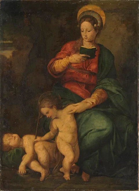 Domenico Puligo, Mary with Child and John the Baptist