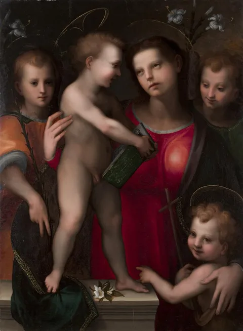 Domenico Puligo, The Virgin and Child with the Young Saint John the Baptist and Two Angels